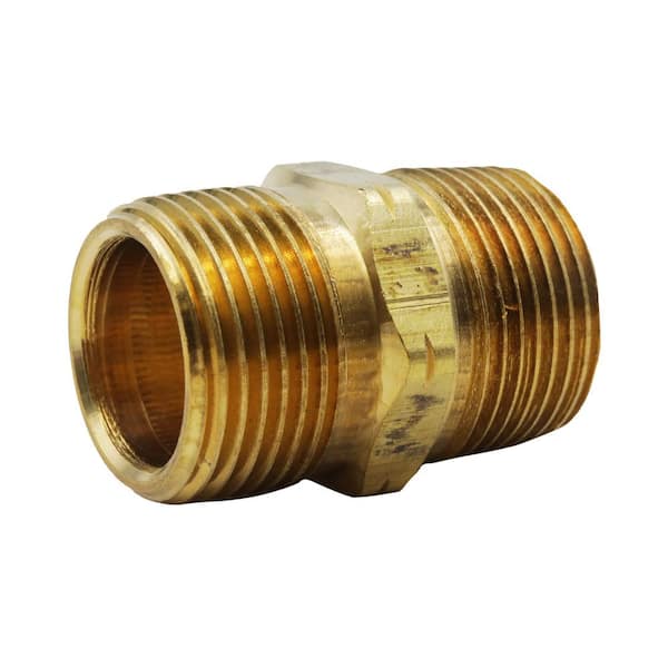 Everbilt 3/4 in. x Close MIP Brass Hex Nipple Fitting