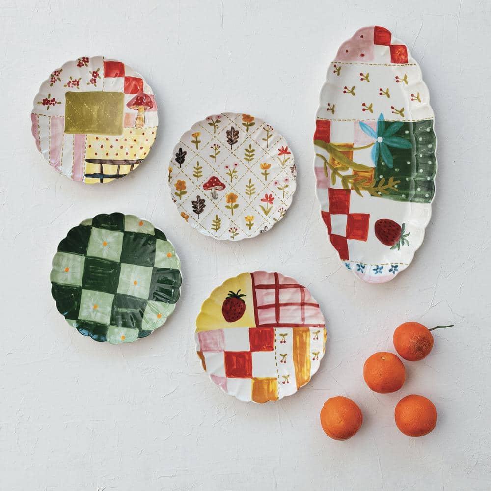 French Country Multicolor Ceramic Dinner Plate Set