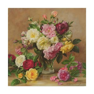 Albert Williams 'Old Fashioned Victorian Roses' Canvas Unframed Photography Wall Art 35 in. x 35 in