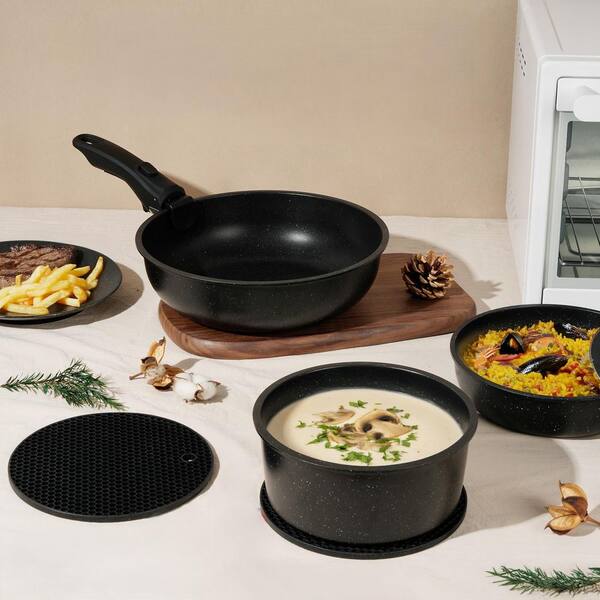 Wudkey Detachable Handle 20 Piece Aluminum Nonstick Cookware Set