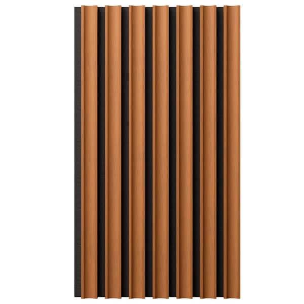 Ekena Millwork AcousticPro 1 in. x 1 ft. x 8 ft. Noise Cancelling Concave MDF Sound Absorbing Panel in Early American (2-Pack)