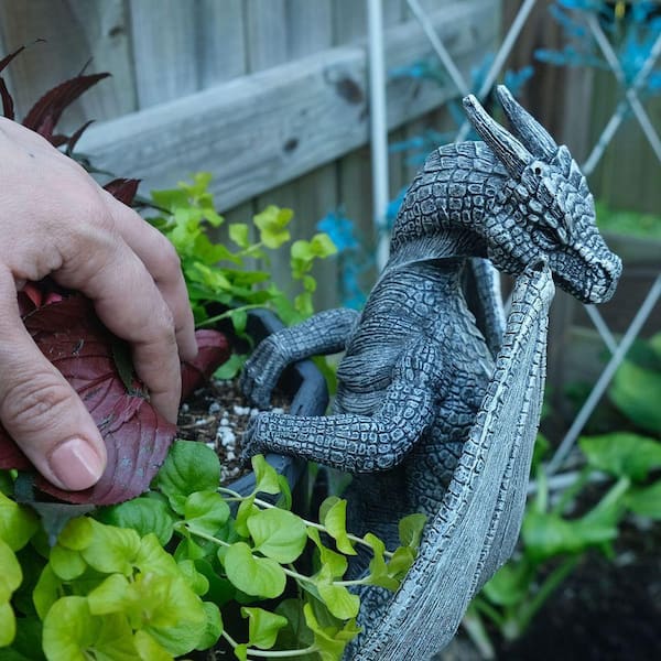 Dragon Winged Gargoyle Fence Hanger Outdoor Wall Decorc 08PF8KKZL