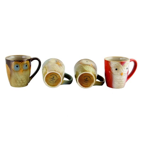 DanceeMangoo Exquisite Porcelain Cup and Saucer Set, 6 Oz Coffee Cup, Owl  Pattern