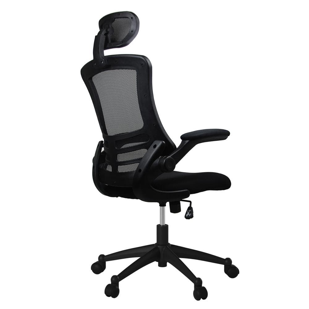 Ergonomic Executive High-Back Mesh Swivel Chair with Adjustable Arms, Black