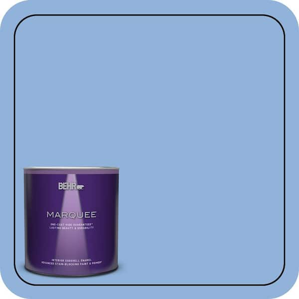 BEHR MARQUEE 1 qt. #580B-5 Cornflower Blue Eggshell Enamel Interior Paint & Primer