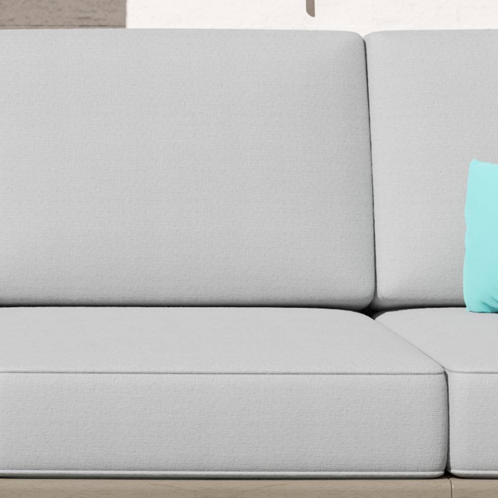 Gray Acacia Wood Outdoor Loveseat with Cushions