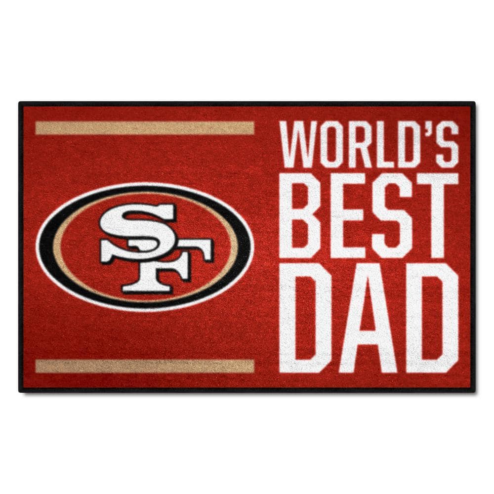 19 x 30 Detroit Lions World's Best Dad Rectangle Starter Mat - Floor Rug  - Area Rug