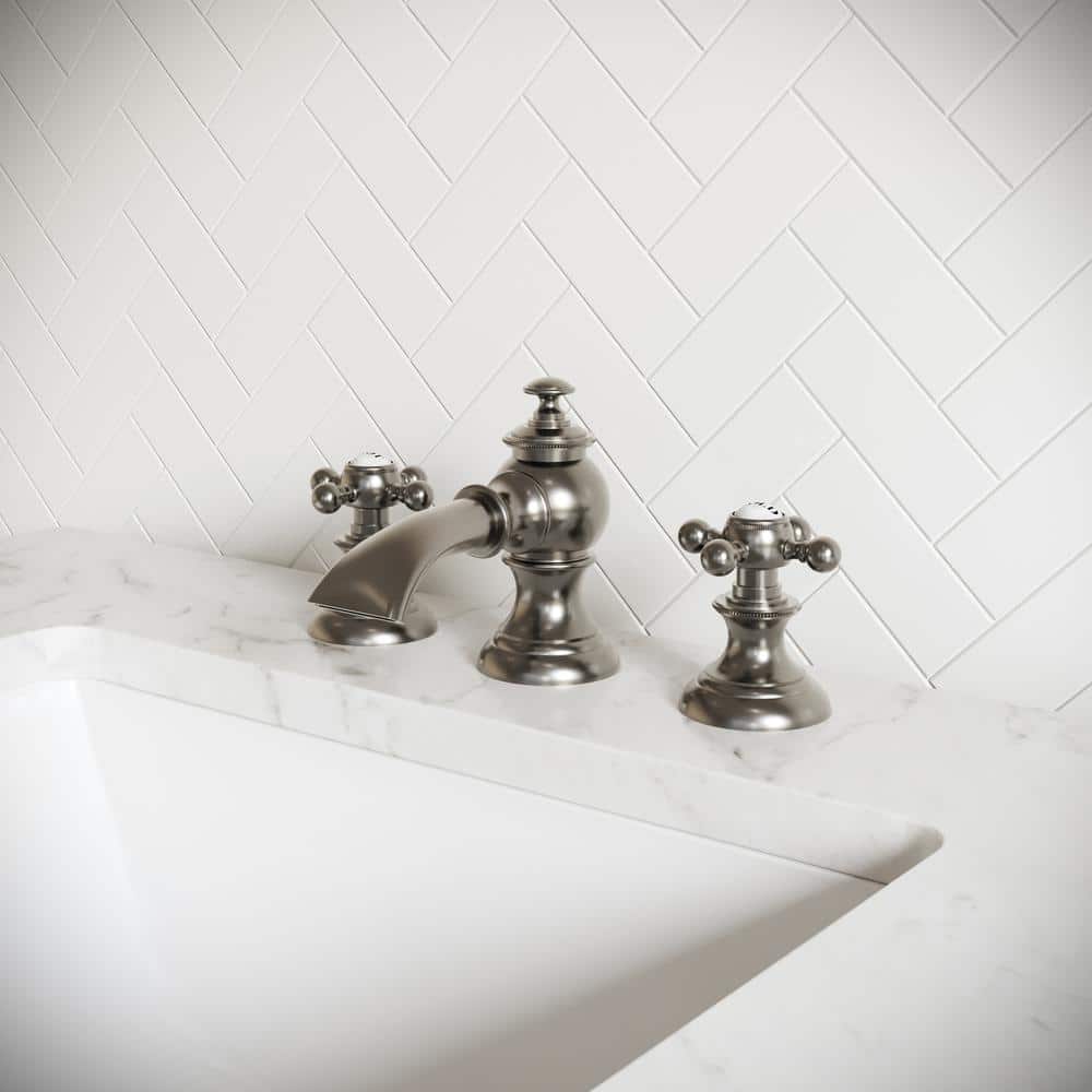 Elegant Brushed Nickel Widespread Bathroom Faucet with Classic Charm