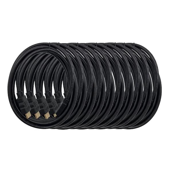 15 ft. HDMI to Mini HDMI High-Speed with Ethernet 4K Cable Black (10-Pack)