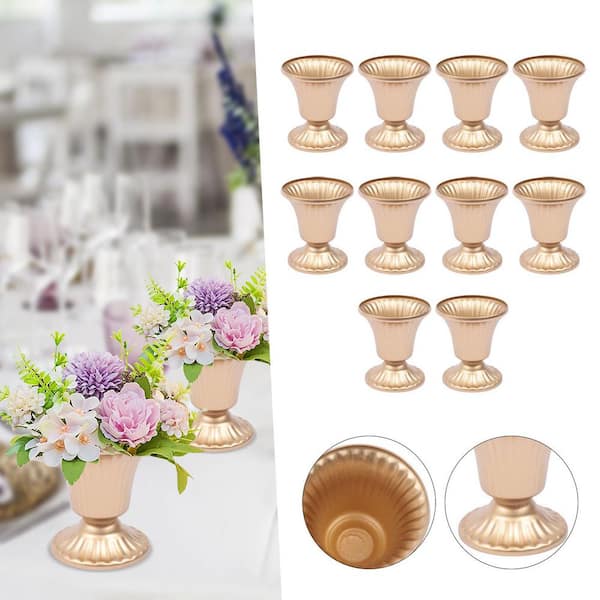 YIYIBYUS 15.6 in. Tall Metal Candle Holder Wedding Decoration Flower  Arrangement Vase in Gold (10-Pieces) CF-ZJ5761-101 - The Home Depot