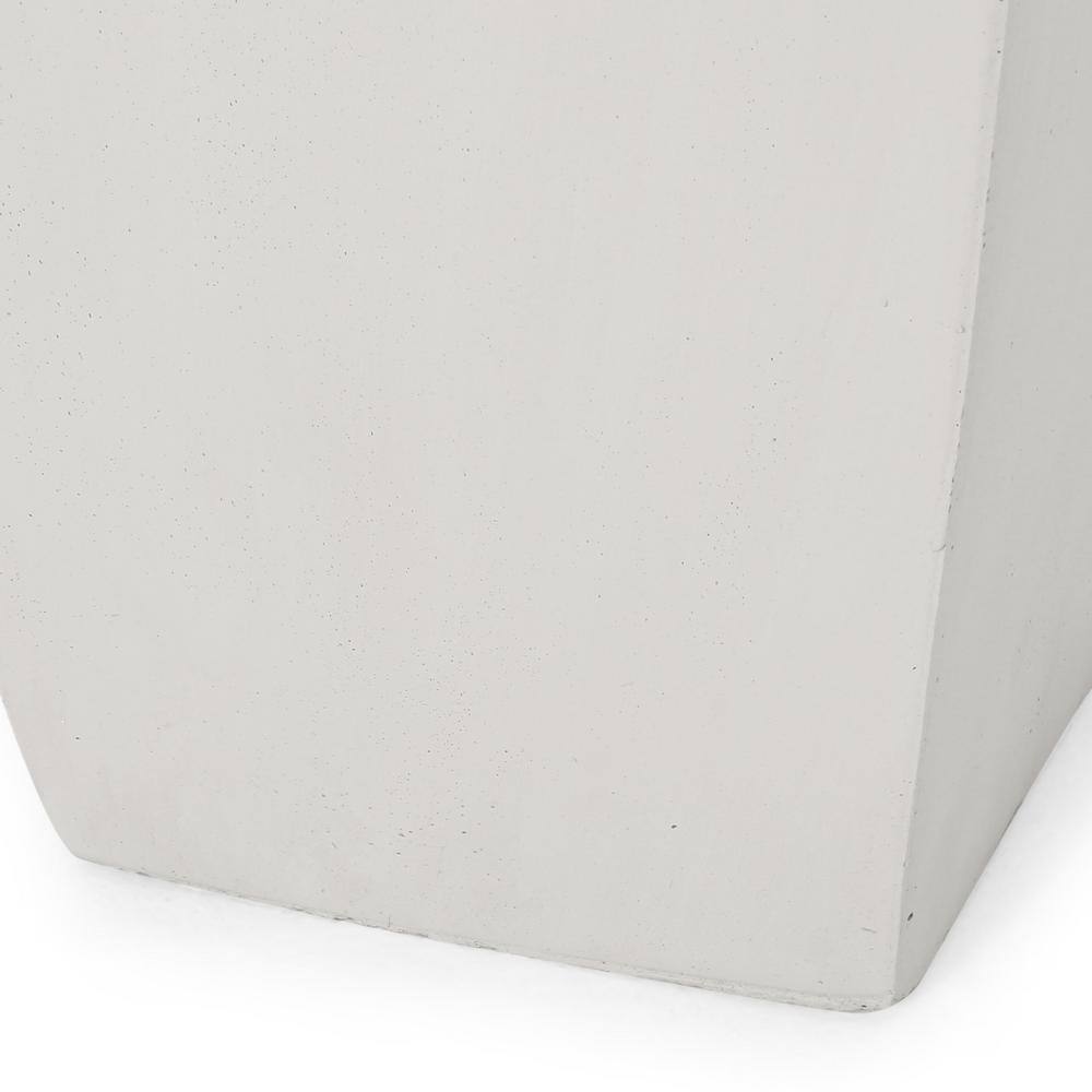Matte White Cast Stone Tapered Outdoor Planter Set