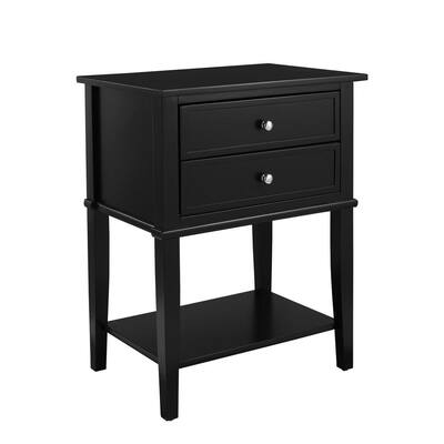 Franklin Accent Table with 2 Drawers in Black