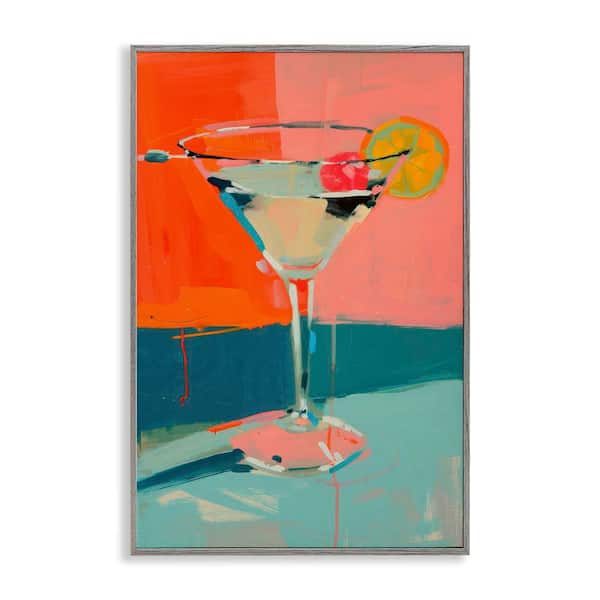 Stupell Industries Modern Cocktail Time by LSR Design Studio Gray Framed Food Giclee Art Print 18 in. x 12 in.