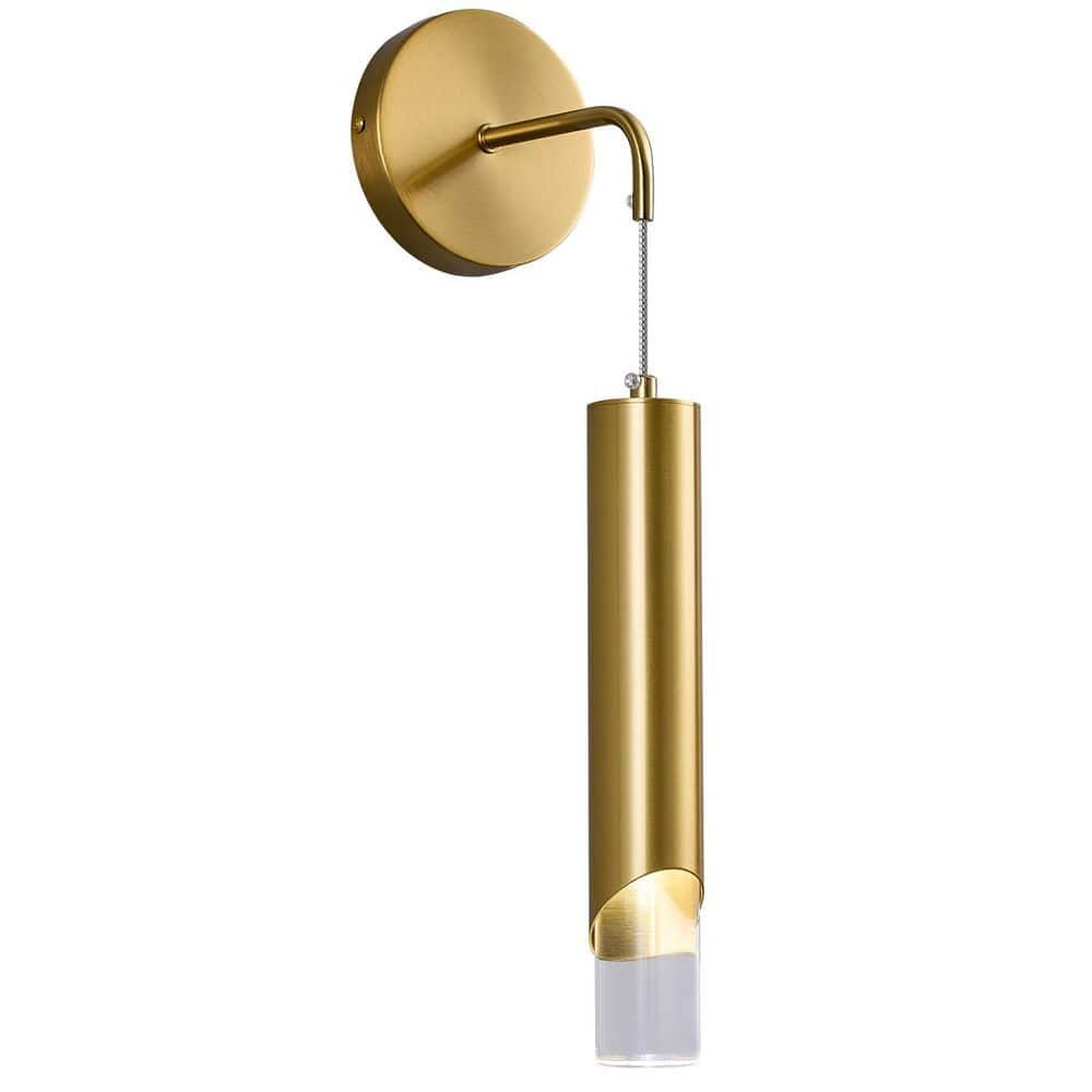 Home Lighting 11.22 in. 1-Light Gold 1-Pack Modern Acrylic LED Wall Lights Sconces for Bedroom price history on PriceWatchPro