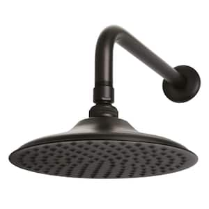 1-Spray 7.8 in. Single Wall Mount Fixed Rain Shower Head in Oil Rubbed Bronze