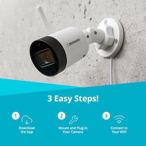 Guard Bullet Outdoor 2K(4MP) Wi-Fi Plug-In Power Security Camera with No Monthly Fees and SD Card Recording (4-Pack)