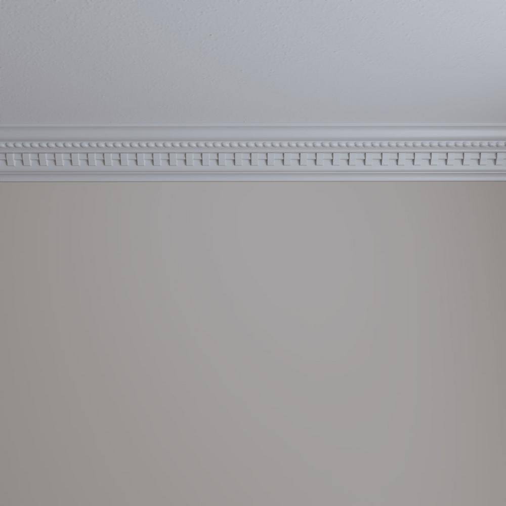 White Polyurethane Bulwark Dentil and Rope Crown Moulding