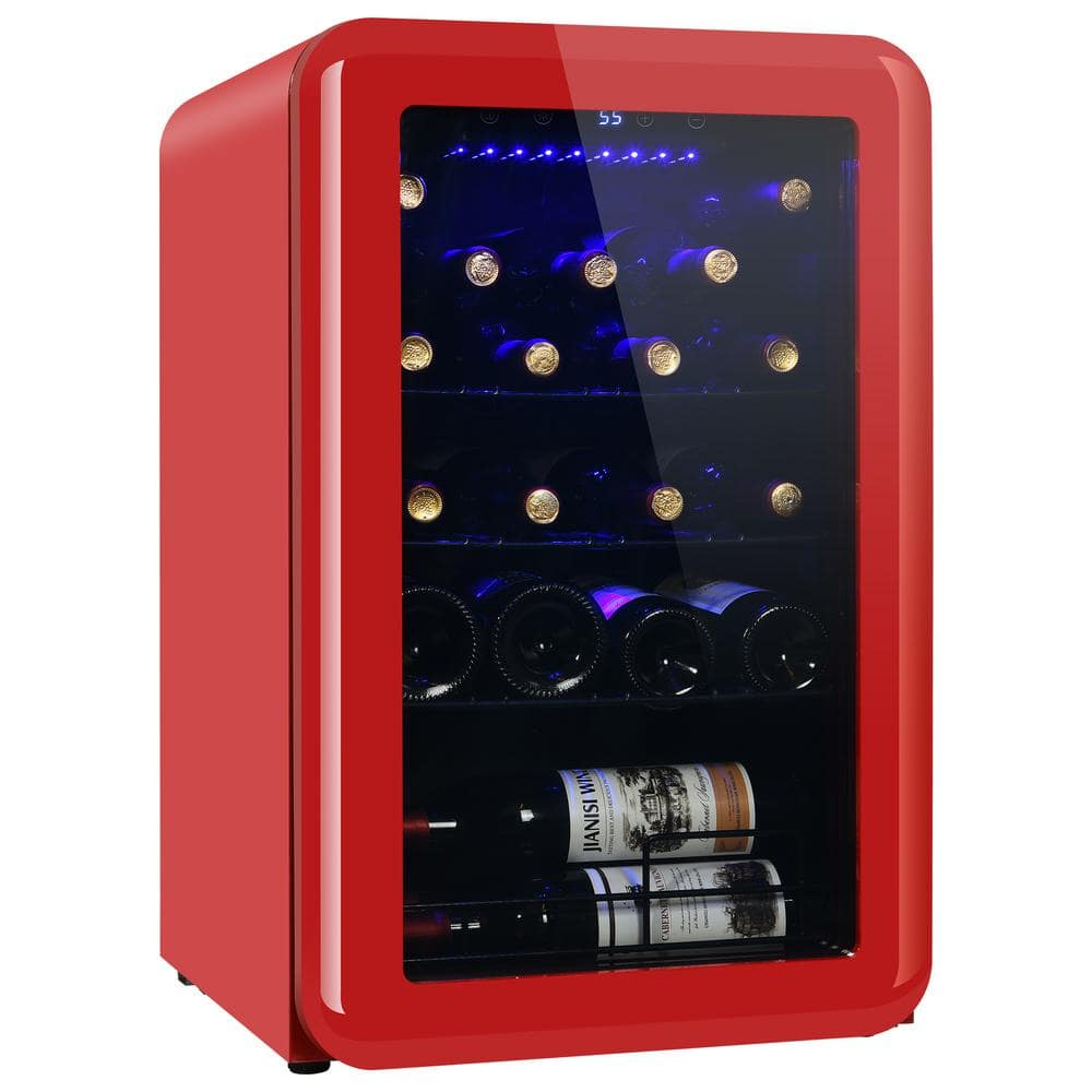 Single Zone 24-Bottle Free standing Wine Cooler with Digital Temperature Co