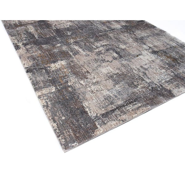 Montrose Cream/Grey 3 ft. x 8 ft. (2 ft. 6 in. x 8 ft.) Abstract Contemporary Runner Rug