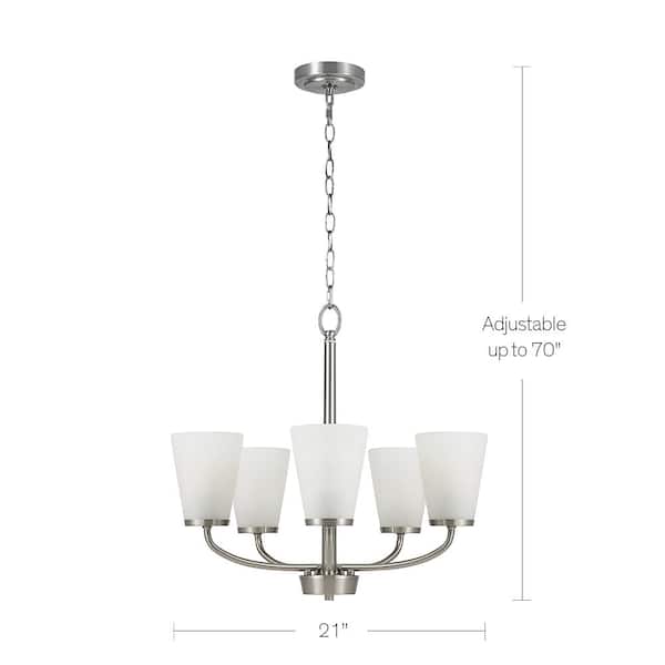 Hampton Bay 5 Light Brushed Nickel Chandelier 21095 000 The Home Depot 5 Light Brushed Nickel Chandelier 21095, 5 Light Brushed Nickel Chandelier Home Depot