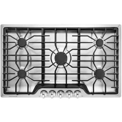 36 in. Gas Cooktop in Stainless Steel with 5 Burners