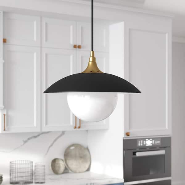 Meyer&Cross Alvia 14.5 in. 1-Light Modern Matte Black and White
