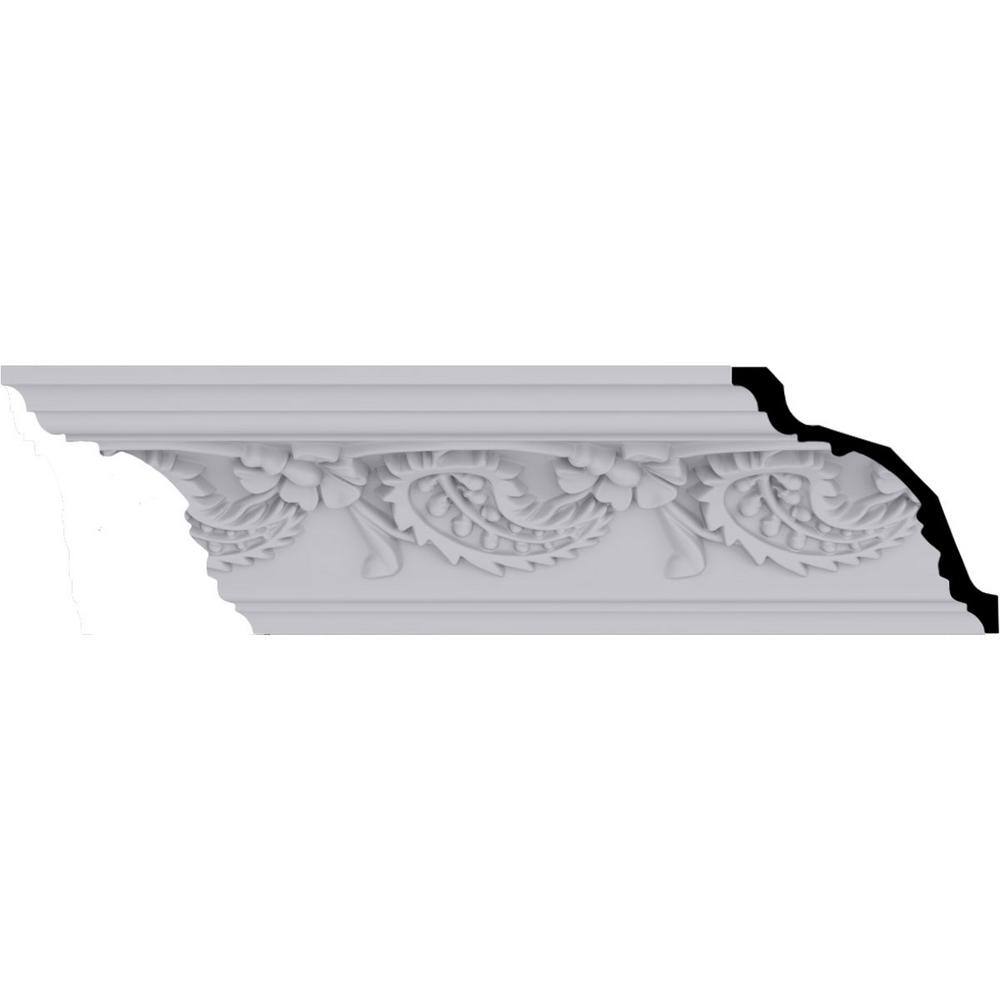 Primed White Polyurethane Geometric Crown Moulding Sample