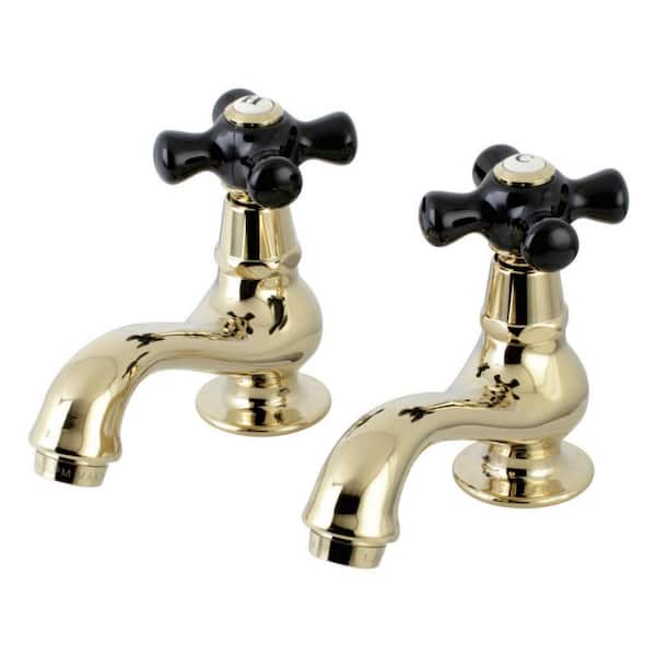 Kingston Brass Duchess Old-Fashion Basin Tap 4 in. Centerset 2-Handle Bathroom Faucet in Polished Brass