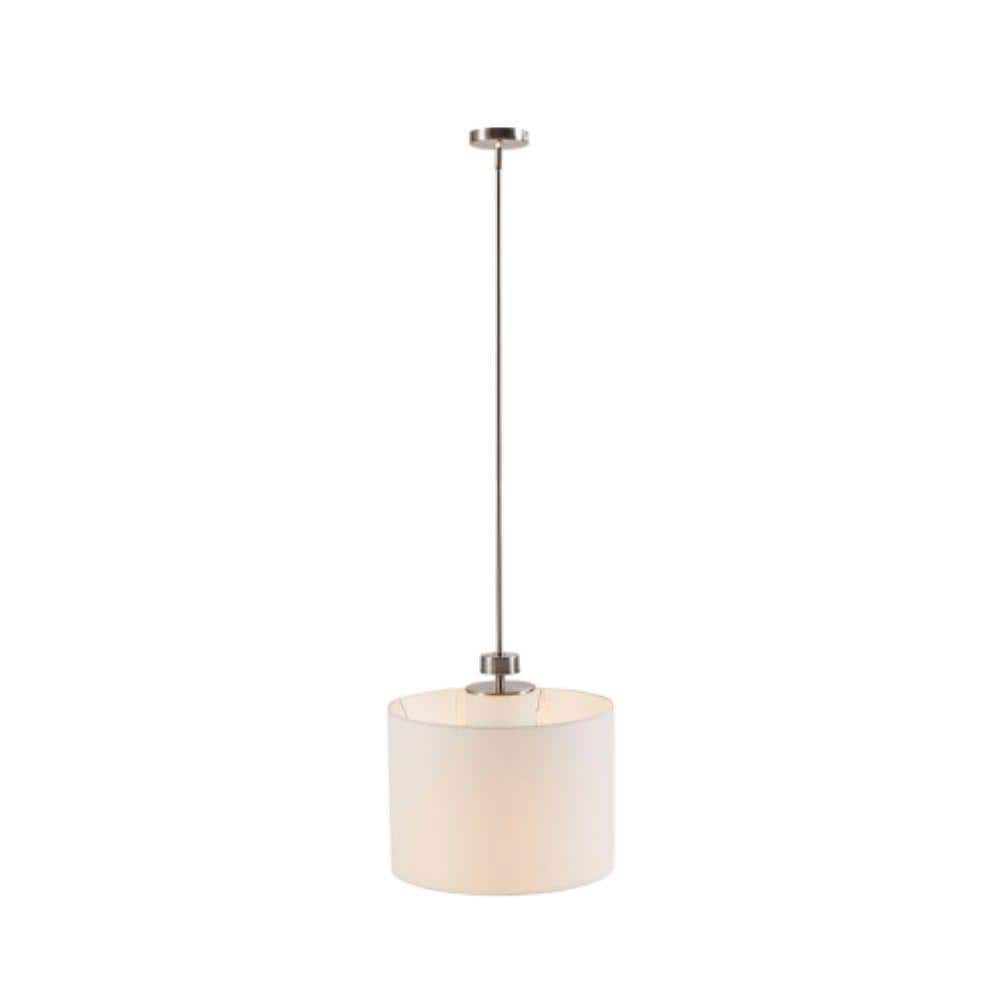 60-watt 1 Mina Pendant Light with Drum Shade with White Linen Fabric Shade No Bulbs Included price history on PriceWatchPro