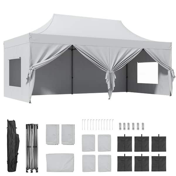 ATENGNES 10 ft. x 20 ft. Outdoor Enclosed Instant Canopy Tent Portable ...