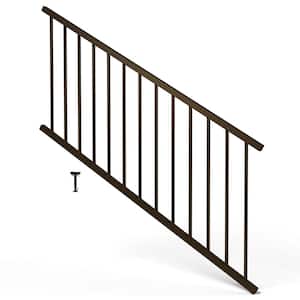 Inspire 32.5 in. x 6 ft. Aluminum Brown Stair Panel with Brackets