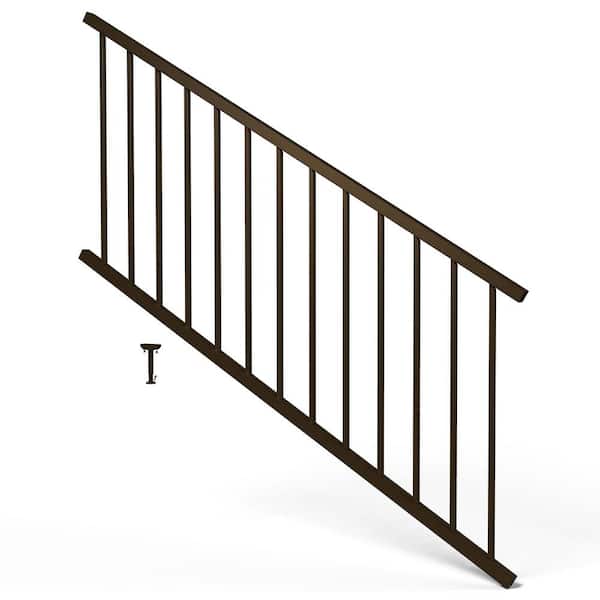 FORTRESS Inspire Railing 32.5 in. H x 6 ft. W Aluminum Brown Stair Panel with Brackets