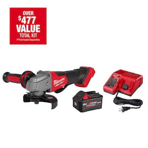M18 Fuel 18V Lithium-Ion Brushless Cordless 4-1/2 in. /5 in. Grinder with Paddle Switch Kit with FORGE 6.0Ah Battery