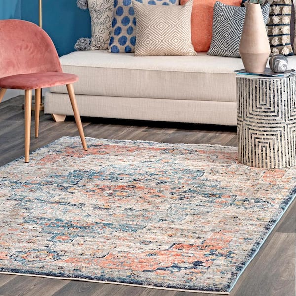 Sawyer Flourishing Medallion Multi 4 ft. x 6 ft. Area Rug