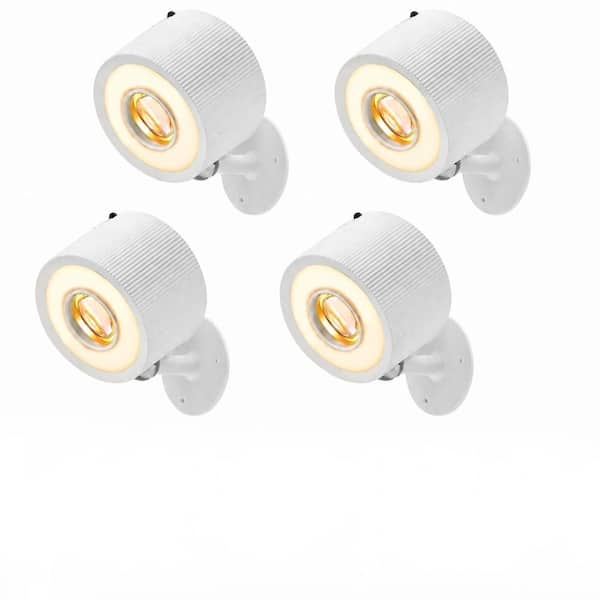 White 4 Light 2.5 in Integrated LED Vanity Light Bar with Remote Control and Rotating Heads