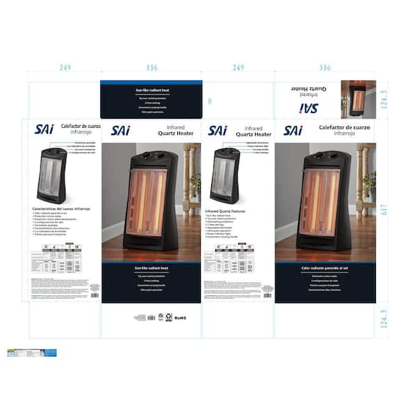 Reviews for SAI Heater 1500-Watt Electric Infrared Quartz Space Heater with  thermostat | Pg 1 - The Home Depot