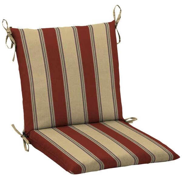 Hampton Bay Chili Stripe Mid Back Outdoor Chair Cushion