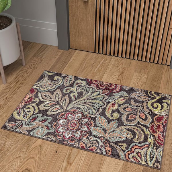 Deco Abstract Brown 2 ft. x 3 ft. Indoor Area Rug