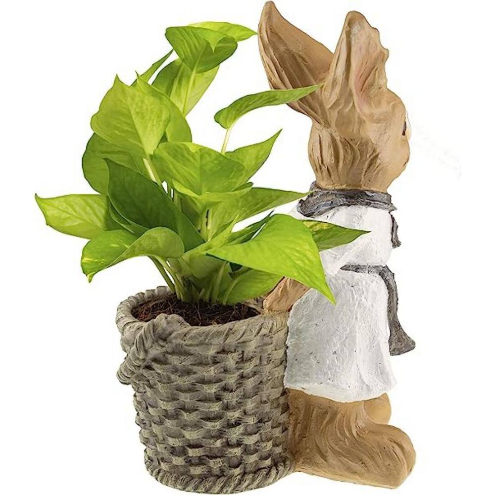 Cubilan Rabbit Basket Garden Statue Outdoor Decor, Resin Figurine
