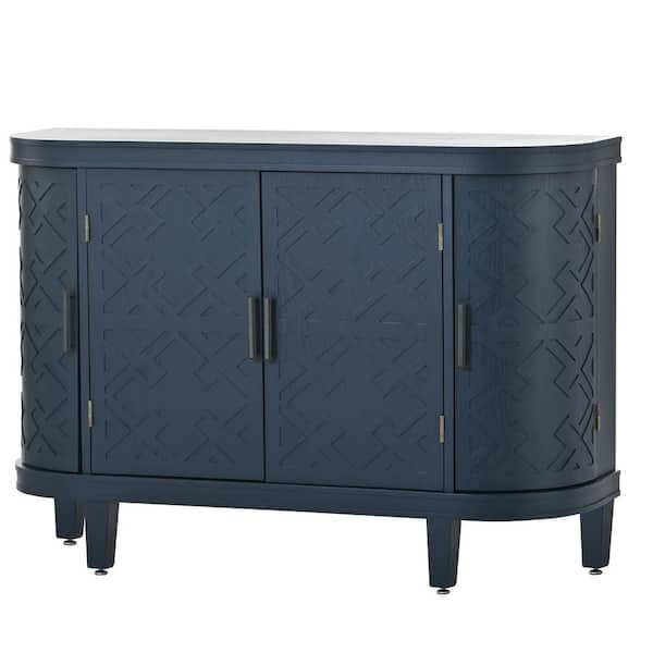 IDEAGLE 47.2 in. W x 15.2 in. D x 33.5 in. H Blue Bathroom Linen Cabinet, Linen Storage Cabinet