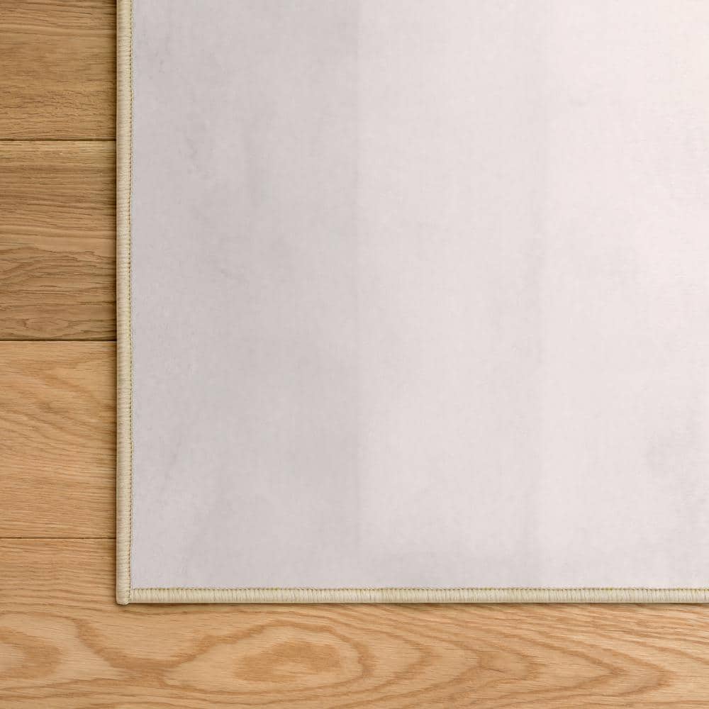 Black and Beige Geometric Washable 8' x 10' Area Rug