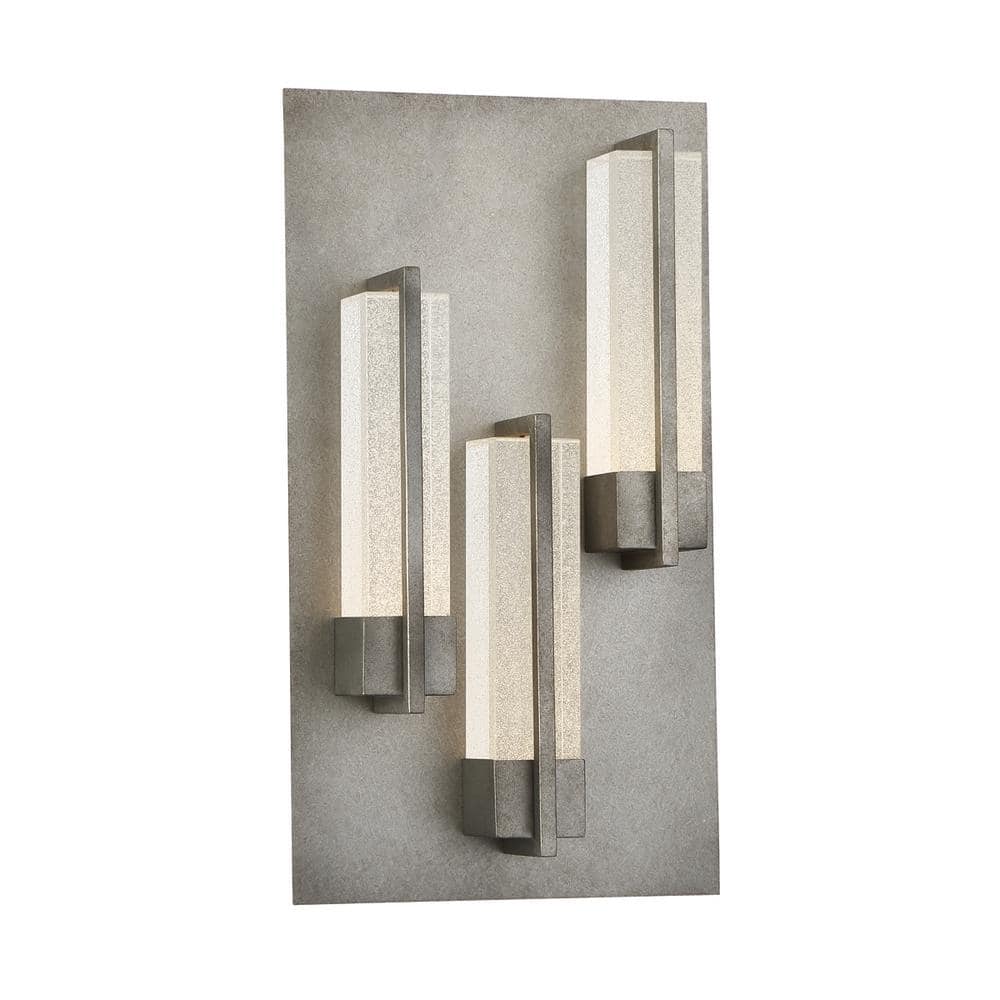 Antique Silver Seeded Glass LED Lantern Wall Light