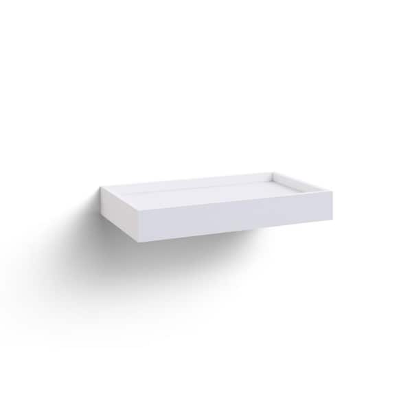NewAge Products 24 in. W x 13.4 in. D x 3.2 in. H Home Kitchen White Floating Decorative Wall Shelf