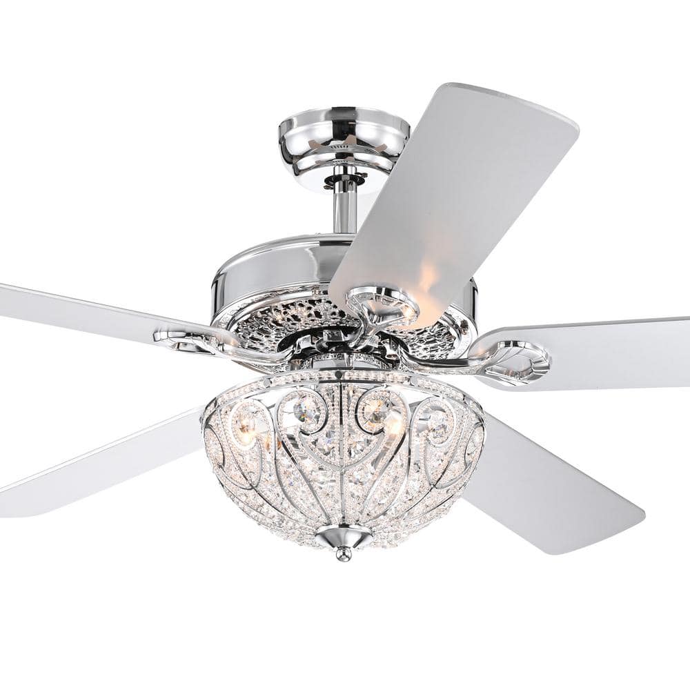 Warehouse of Tiffany Norin 52 in. Chrome Indoor Remote Controlled Ceiling  Fan with Light Kit CFL-8111REMOCHA - The Home Depot