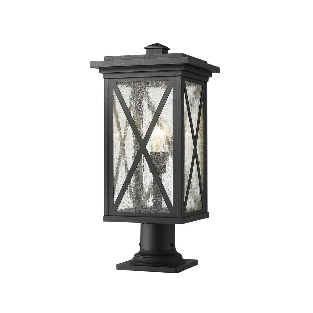 Brookside 21.5 in 1-Light Black Aluminum Hardwired Outdoor Weather Resistan