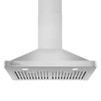 30 in. 400 CFM Convertible Kitchen Wall Mount Range Hood in Stainless Steel with Duct and LED Lights