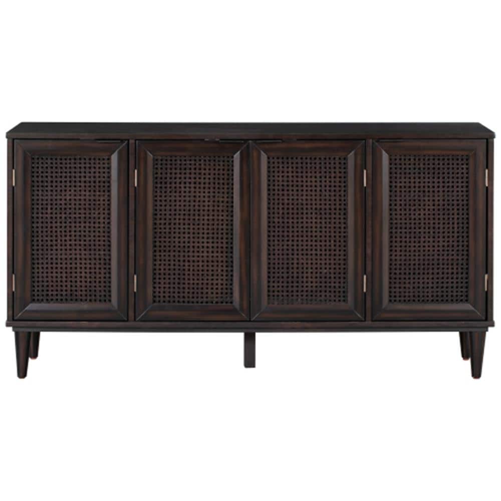 MOJAY Espresso Sideboard with 4 Doors WJ1023915058 The Home Depot