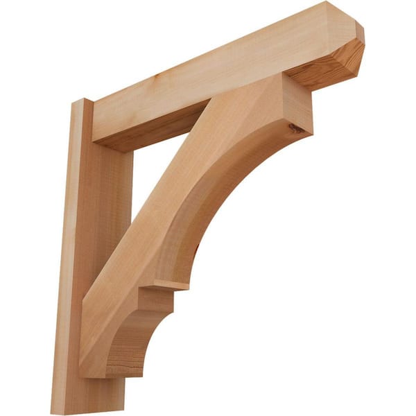 Ekena Millwork 6 in. x 24 in. x 24 in. Western Red Cedar Balboa Craftsman Smooth Outlooker