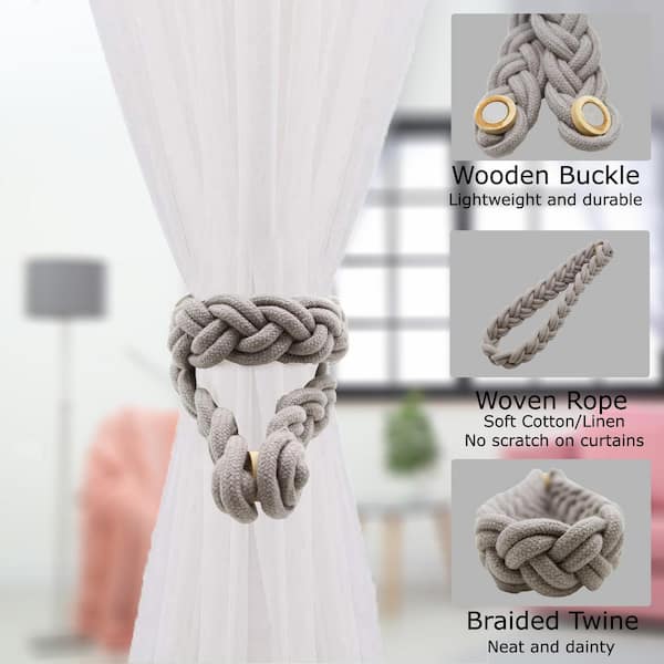 Grey Tie Holder Rope Holder Curtains Curtain Deco Cord Beige Antique Gold 
