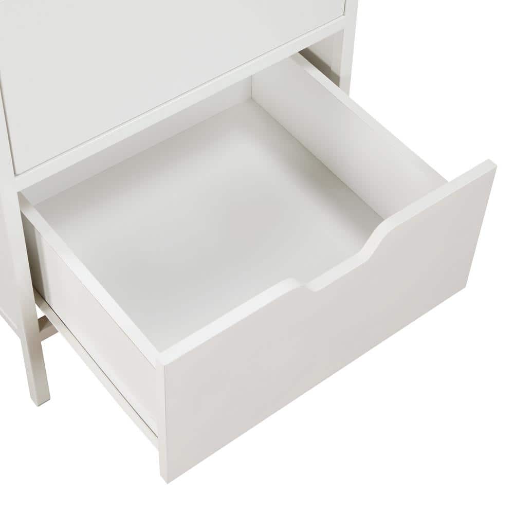 White Engineered Wood 3-Drawer Office Storage Cabinet